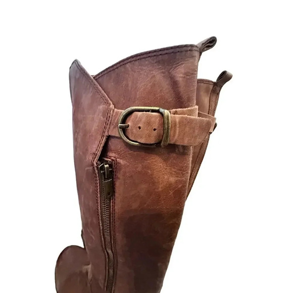 Lucky Brand Brown Leather Knee High Riding Boot Size 11M - Picture 4 of 9